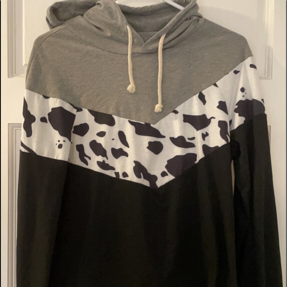 Cow print hoodie